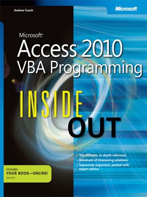 cover image of Microsoft&#174; Access&#174; 2010 VBA Programming Inside Out